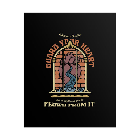 Guard Your Heart Christian Wall Art Print | Bible Verse Poster (Proverbs 4:23) – Multiple Sizes