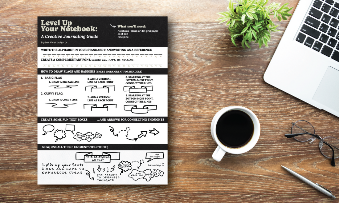 Level Up Your Notebook: Free Creative Guide to Drawing Banners, Visual Notes, and Journaling Hacks