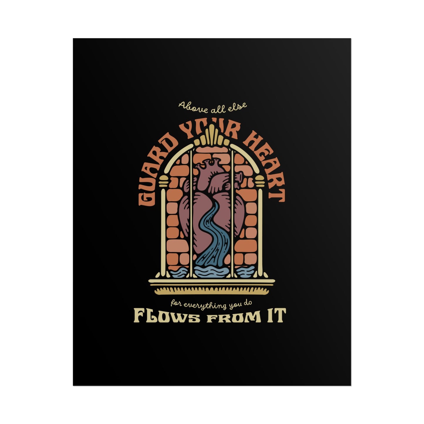 Guard Your Heart Christian Wall Art Print | Bible Verse Poster (Proverbs 4:23) – Multiple Sizes