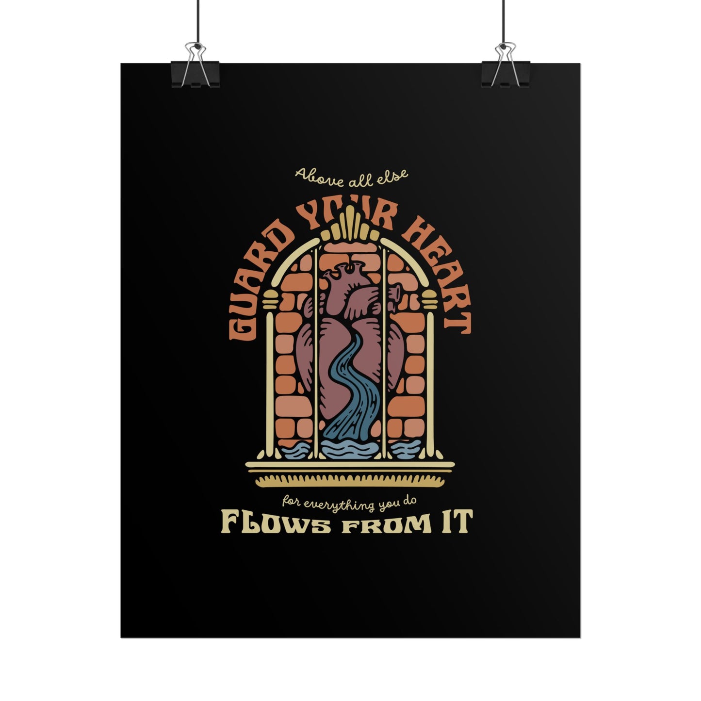 Guard Your Heart Christian Wall Art Print | Bible Verse Poster (Proverbs 4:23) – Multiple Sizes