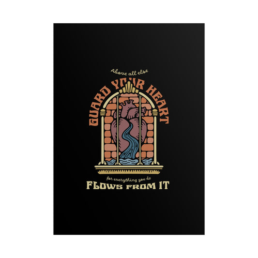 Guard Your Heart Christian Wall Art Print | Bible Verse Poster (Proverbs 4:23) – Multiple Sizes