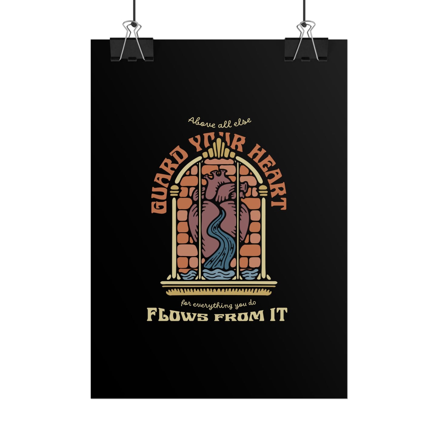 Guard Your Heart Christian Wall Art Print | Bible Verse Poster (Proverbs 4:23) – Multiple Sizes