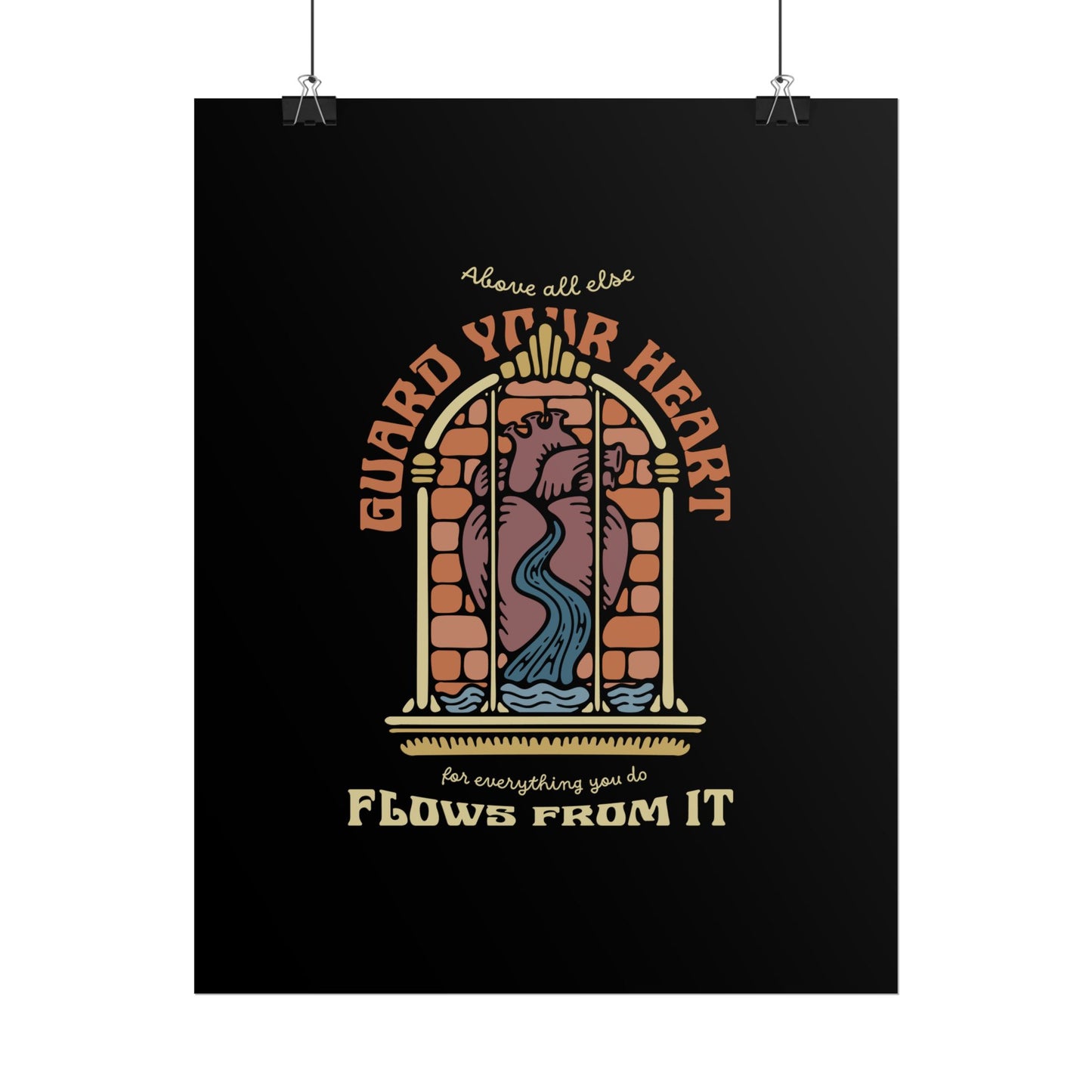 Guard Your Heart Christian Wall Art Print | Bible Verse Poster (Proverbs 4:23) – Multiple Sizes