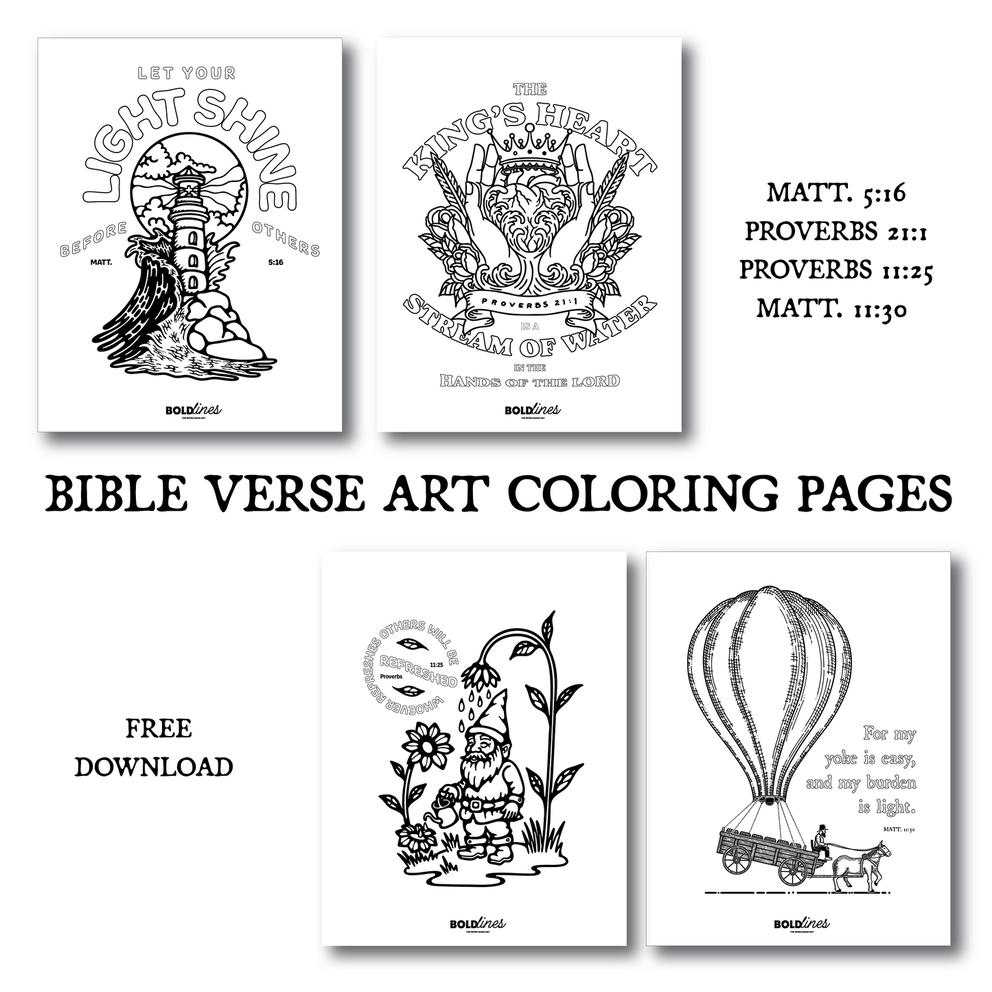 Free Printable Christian Coloring Pages from Matthew & Proverbs