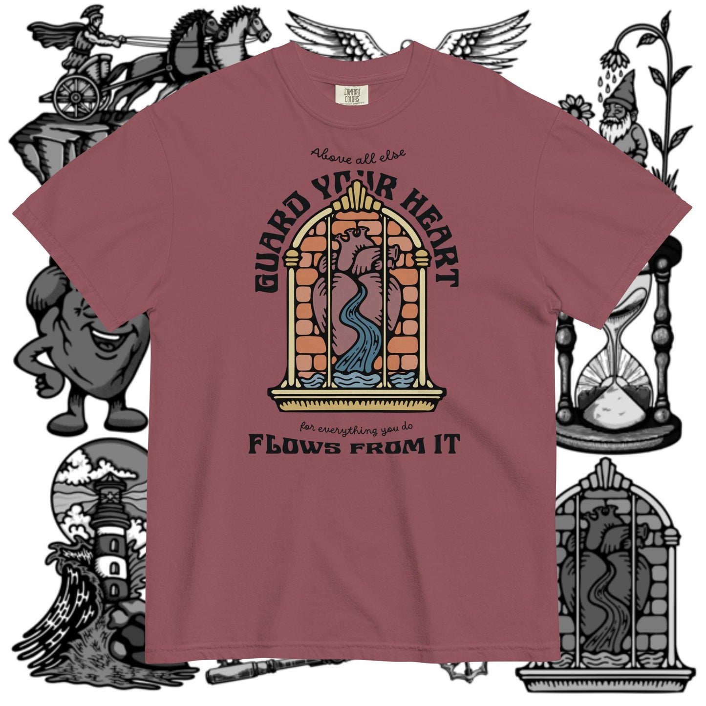 Guard Your Heart | Proverbs 4:23 | Comfort Colors Christian T-Shirt | Light Mode